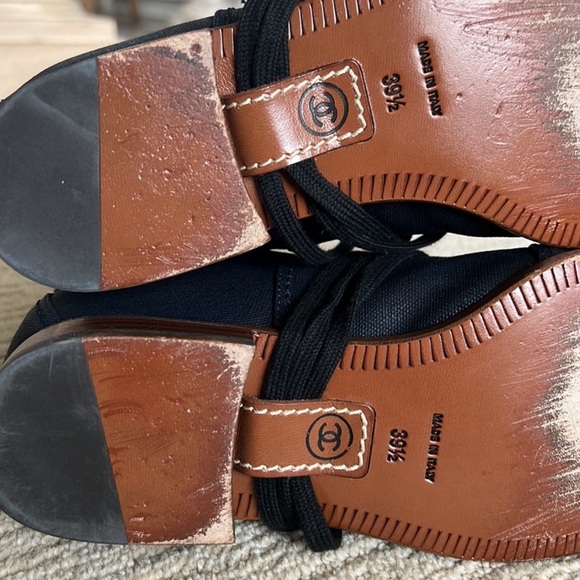 Chanel navy lace up booties - Picture 7 of 9